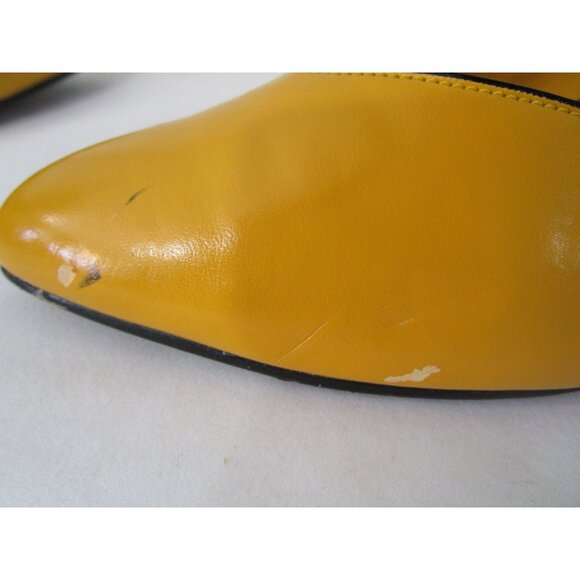 Mustard Black Colorblock 1980's Heels New Directions Show Wear IOB Man Made - Picture 8 of 12